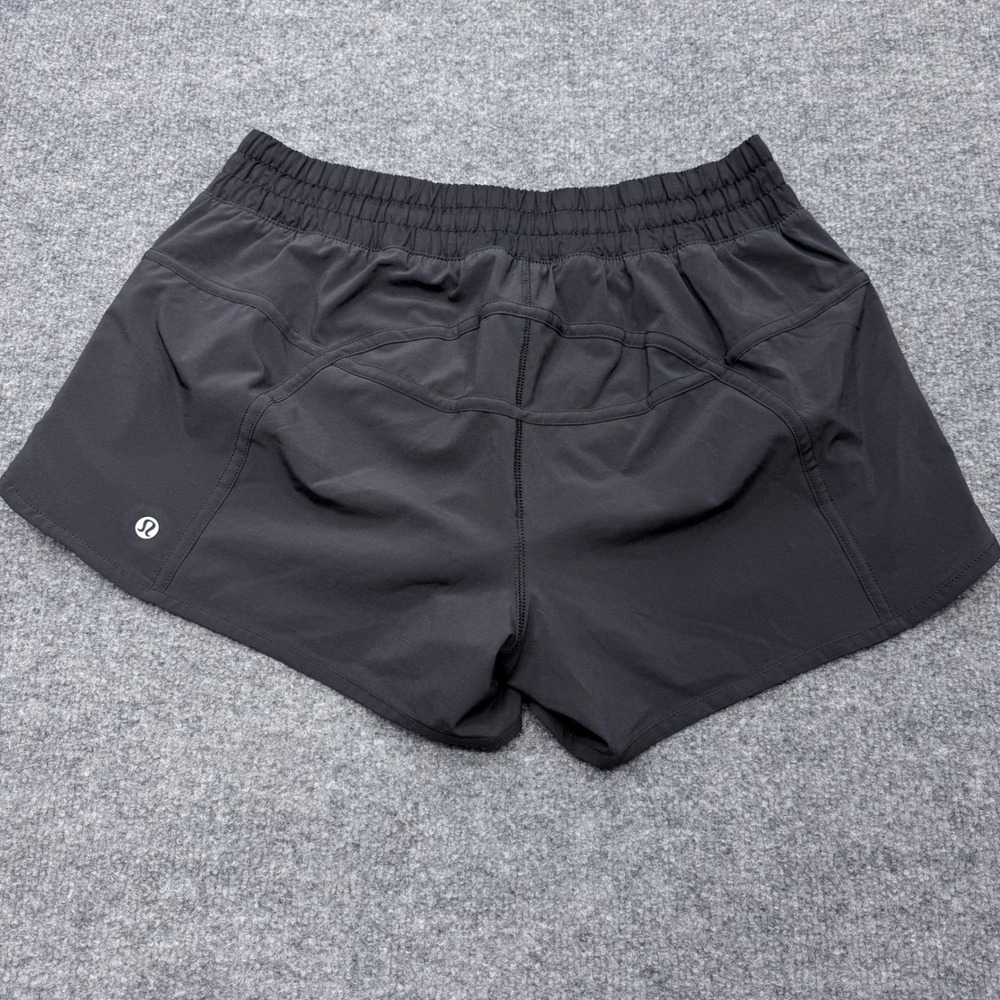 Lululemon Track That Mid-Rise Lined Short 5 Black Womens Size 10 Running Gym - Picture 6 of 8